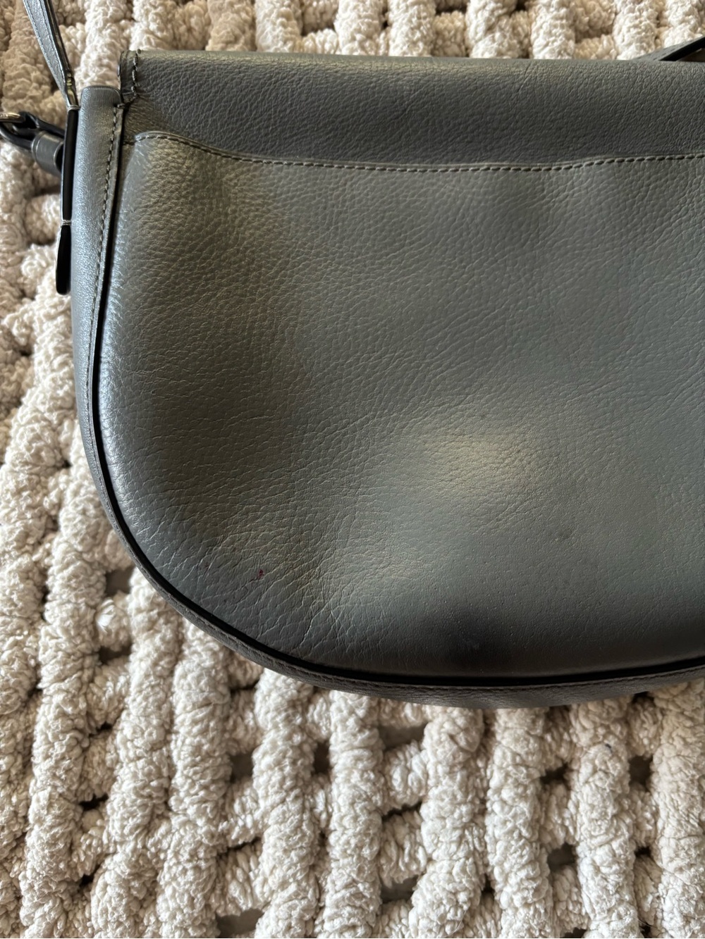 Coach Gray Leather Saddle Crossbody with adjustable strap- Coach Vintage style - Picture 7 of 8